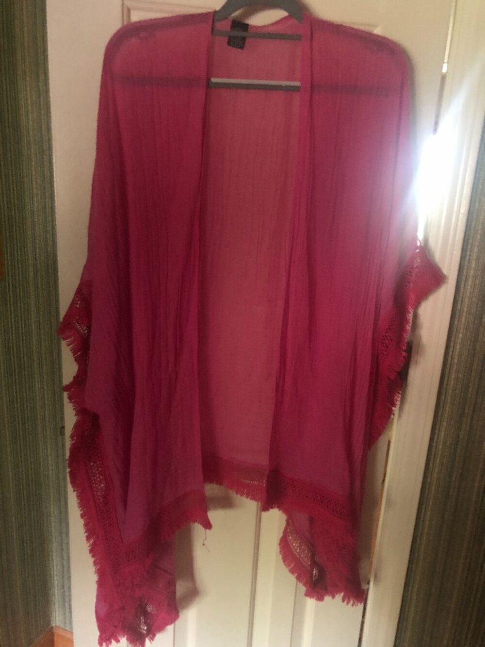 A cotton fuchsia flowing shawl size Lg